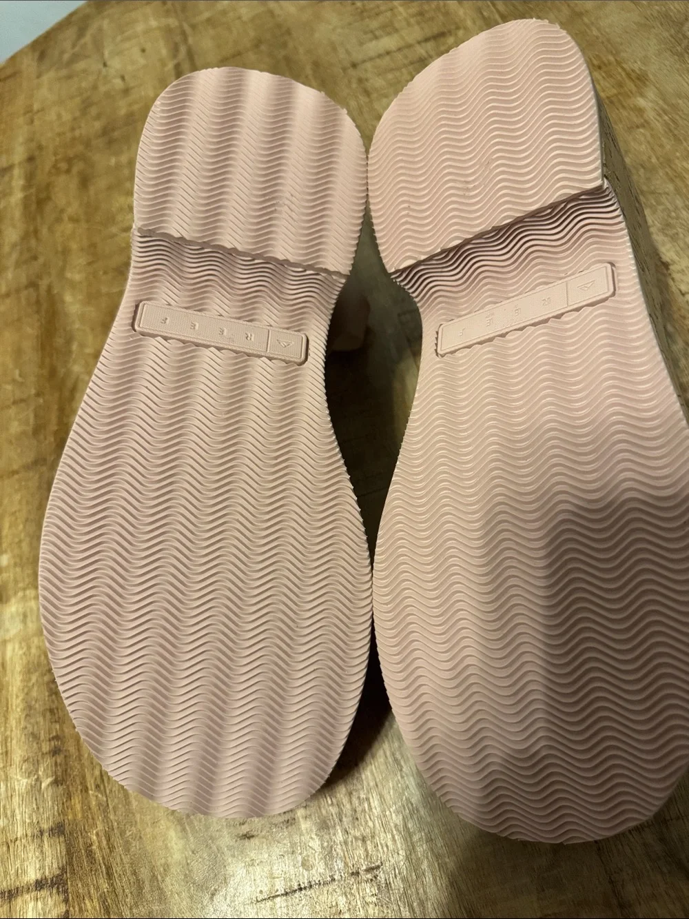 Reef Blush Pink Cork Wedge Sandals with Ankle Strap Size 10